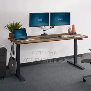 Office Desk; 1200mm Black Adjustable Standing Height Table