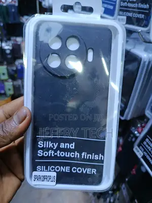 Black Silicone Phone Case for the Tecno Spark 20 Pro Plus.