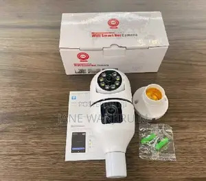 .Duallens~V380 PTZ Bulb Ip Night Vision Camera Bulb Dual Lense Camera