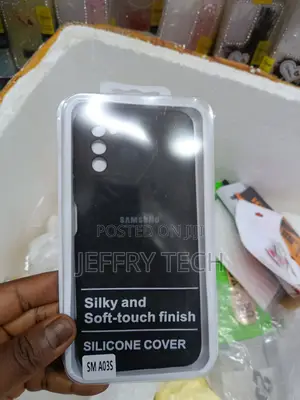 Black Samsung Galaxy A03s Silicone Cover With a Soft-Touch Finish.