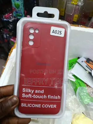 Red Silicone Back Cover Designed for Samsung Galaxy A02s Smartphone.