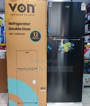 *Von Fridge Double Door 334litres No Frost