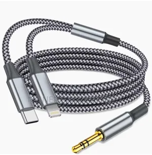 2-in-1 Aux Audio Cable Usb C to 3.5mm Aux Lightning to Audio Cable