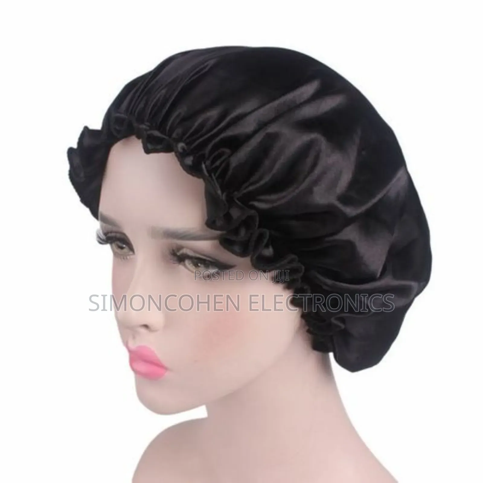 Black Satin Hair Bonnet