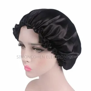 Black Satin Hair Bonnet