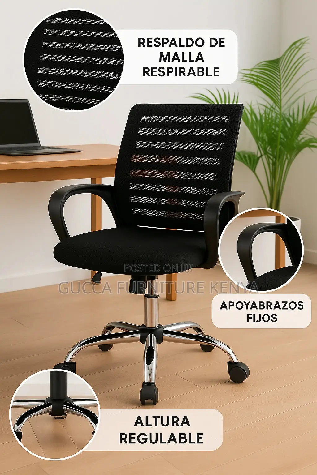 Executive Mid-Back Mesh Task Desk Seat