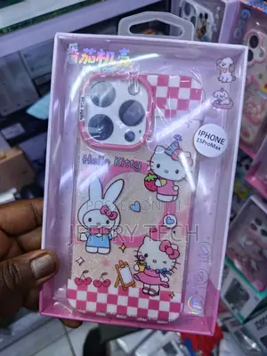 Hello Kitty Cartoon Transparent Glitter Protective Case.