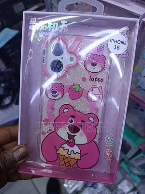 Cute Cartoon Tpu Case for iPhone 16 Featuring Lotso Bear.