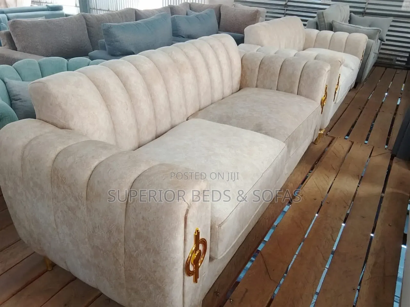 Three Seater Cream Sofa