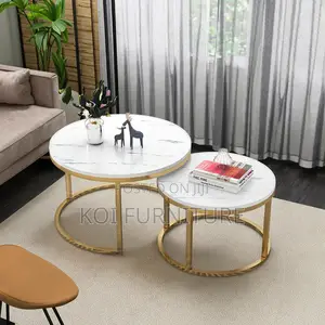 Coffe Table; Marble Paired Home Office Coffee Table