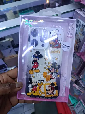 Disney-Themed Mickey Mouse Case for iPhone 15 Pro Max.