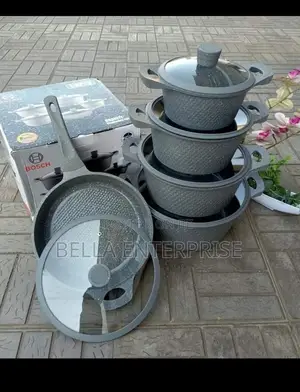 11 Pc Silicone Rubber Bosch Granite Cookware Set Original