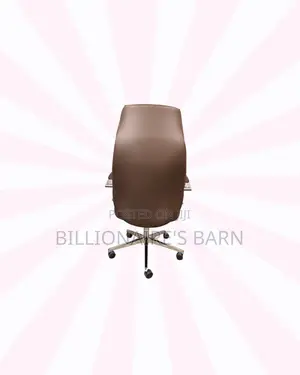 Brown Executive Leather Office Chair High Back Chrome Base Adjustable