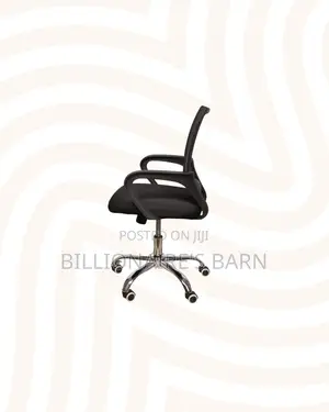 Secretarial Mesh Chair Ergonomic Fabric Seat - Lumbar Support Comfort