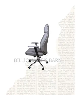 Grey Executive Leather Office Chair High Back Chrome Base Solution