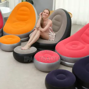 Inflatable Lazy Sofa With Footrest. + Electric $ Manual Pump