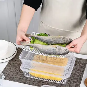 Stackable Fridge Storage Box With Drain Plate*