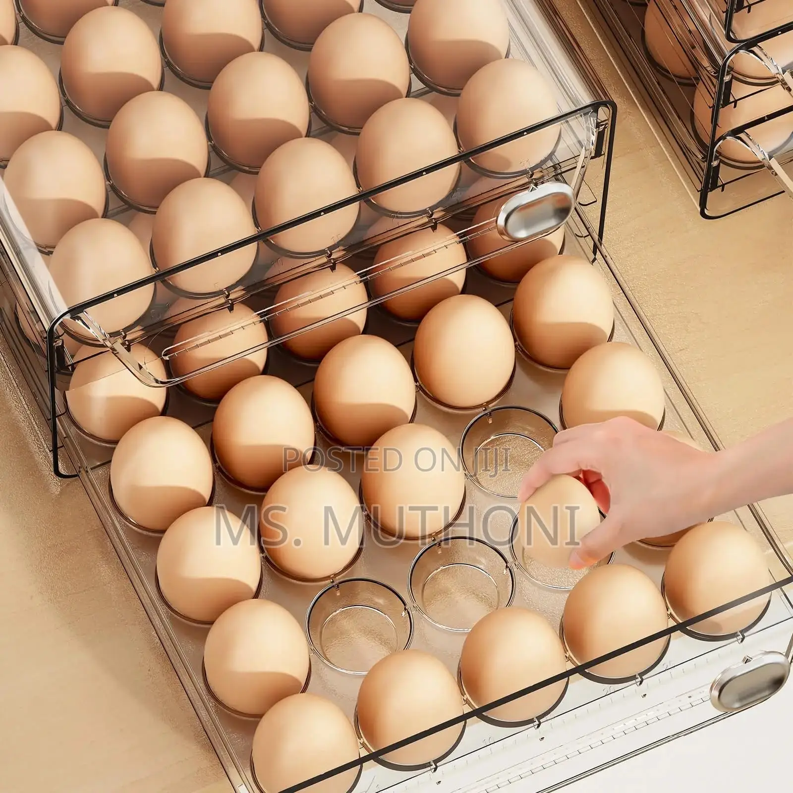Pull Out 30 Grid Acrylic Egg Storage Tray*