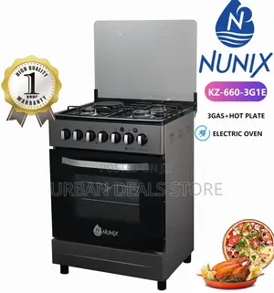 Nunix 60×60 3+1 Standing Cooker With Electric Oven Model Kz-660-3g1e