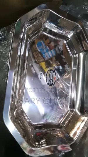 Stainless Steel Serving Tray, 40cm Octagonal