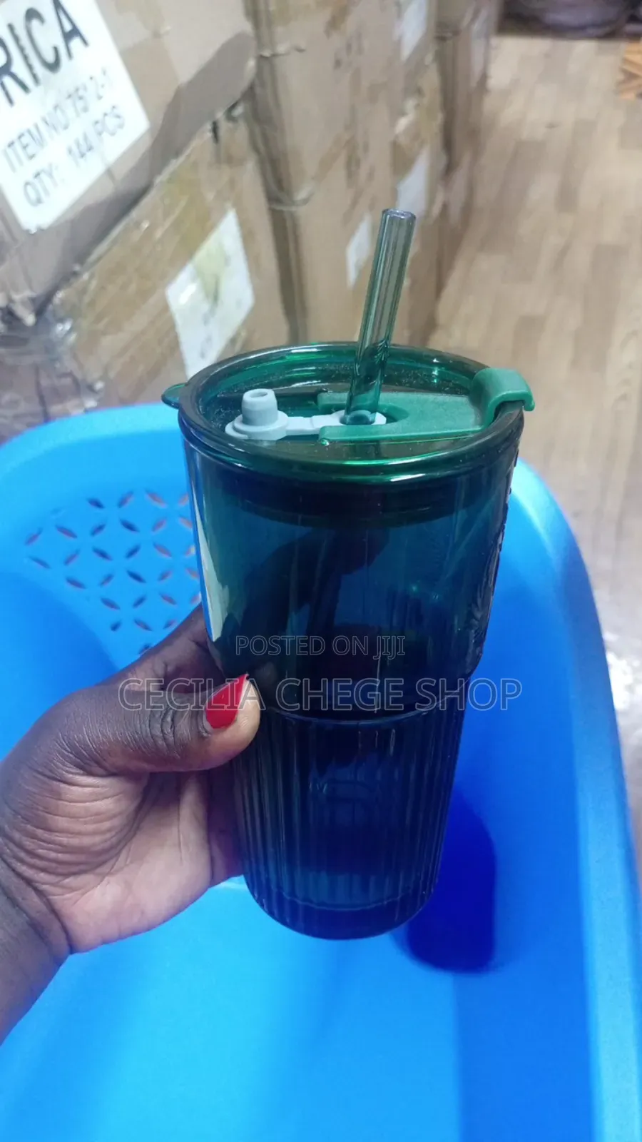 Glass Jar With Straw