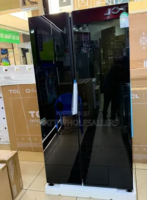 550 Litres Side by Side TCL Black Glass Door Refrigerator
