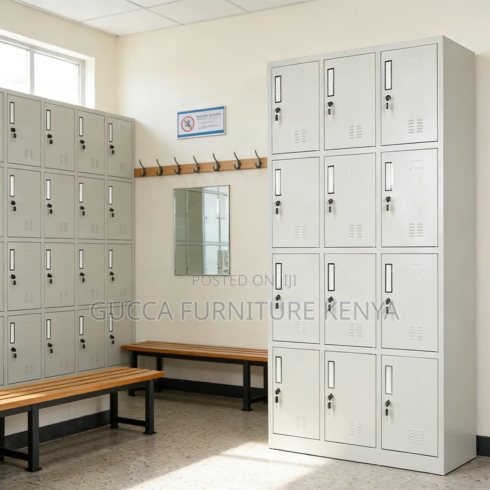 12-doors Secured Gym Storage Locker Unit