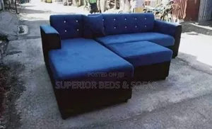 5- Seater Blue Corner Sofa/L-Shaped Sofa