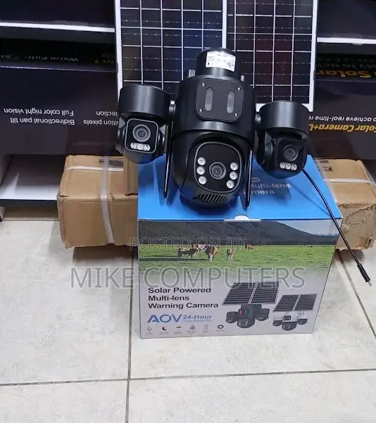 Triple Lens 4g Solar PTZ Camera With Siren