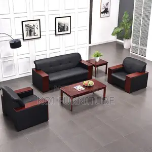 Office Sofa; Five Seaters Executive Heavy Leather Sculpted Sofa Set