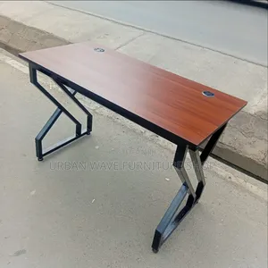 Dark  Walnut Top Black Stand Laptop Desktop