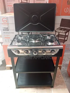 Eurochef 5 Gas Burner Standing Cooker With Shelves