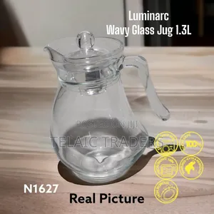 N1627 Wavy Glass Jug 1.3litres