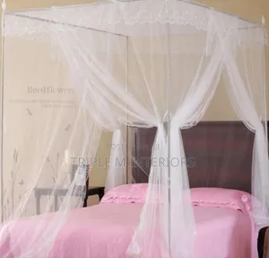 White 4 Stand Mosquito Net