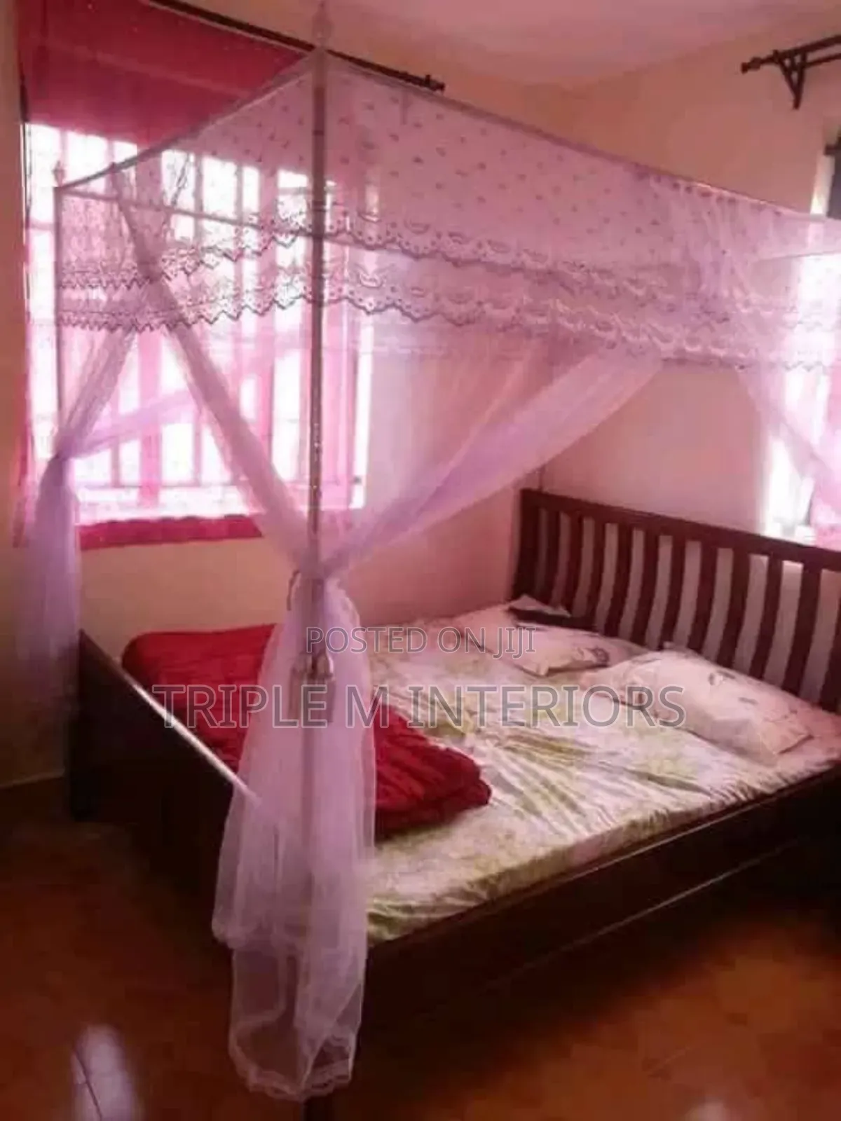 Pink 4 Stand Premium Mosquito Net