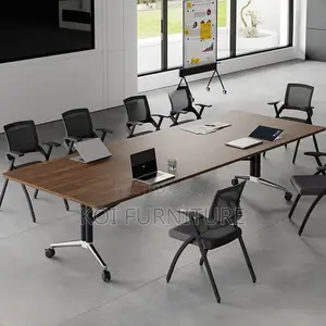 Office Table; Foldable Modern Boardroom Table With Smart Move Legs