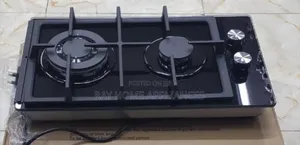 2 Gas Burner (1 Wok Burner) Glass Inbuilt Hob