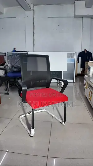 Office Chairs; Ergonomic Mid Backrest Crimson Chair With Sled Base
