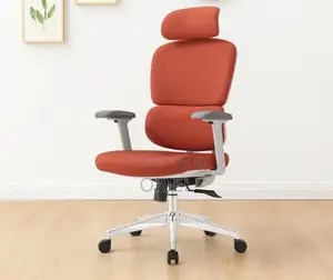 Executive Office Chair : Orange Orthopedic High Back Office Seat
