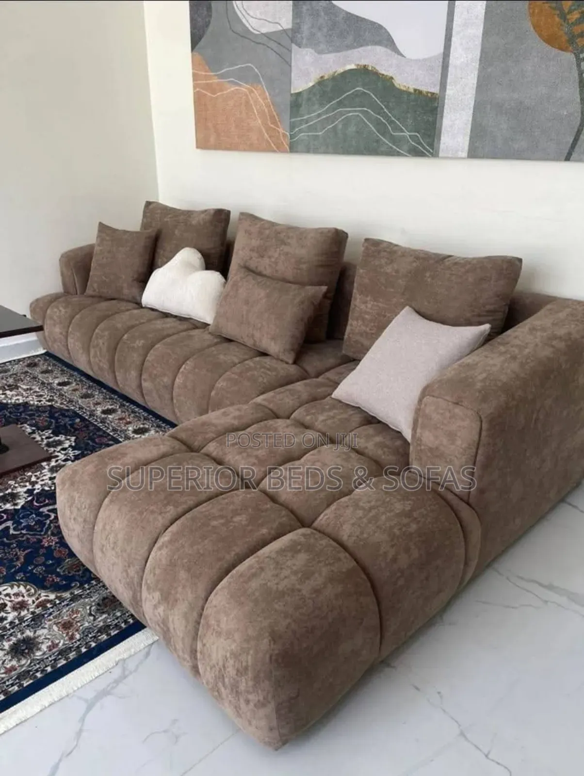L-Shaped Bubble Sofa. (5 Seater- Quality Fabric)