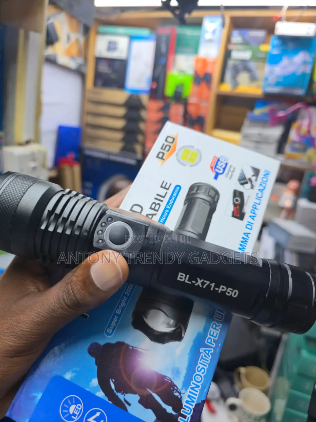 P50 Rechargeable Led Torch 2000 Lumens Usb Flashlight