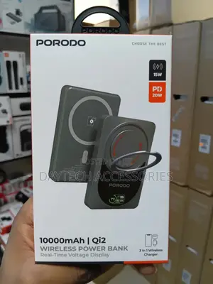 This Is a Porodo Qi2 Wireless Magnetic Power Bank (10000mah).