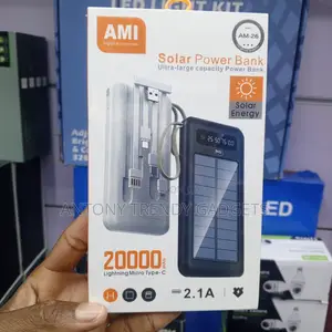 Ami Am-26 20000mah Solar Charger Type-C Micro Lightning