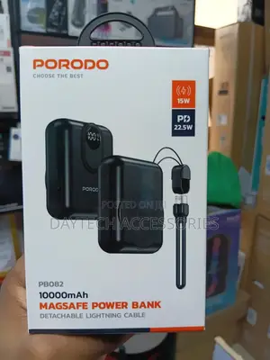 Porodo Power Bank 10000mah Magsafe Detachable Lightning Cable Pd 22.5w