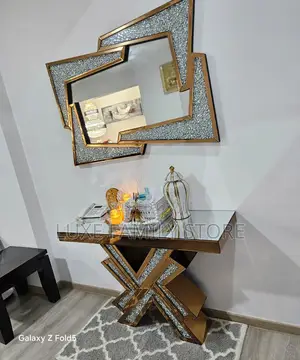Mirrored Console Table Wall Mirror Set