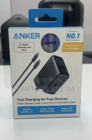 Anker 140w Laptop Charger 4-Port With USB-C Cable