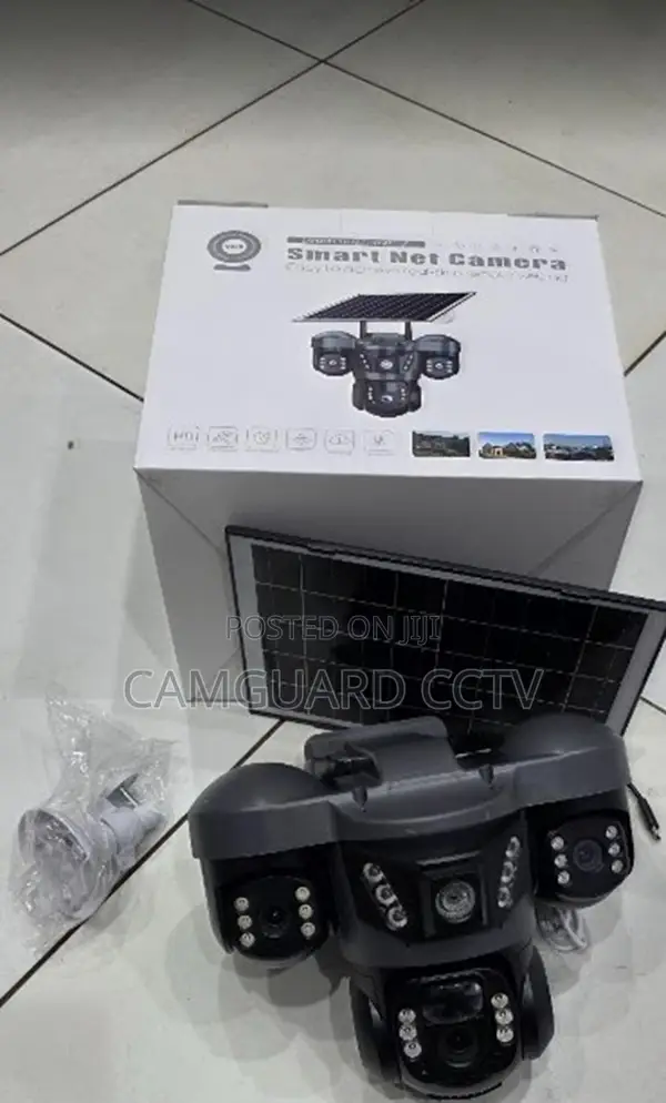 V380 Triple-Lens 4g Solar-Powered PTZ Security Camera