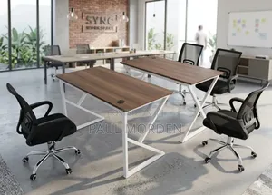 Brand New Stylish Office Desk With White Metal Frames