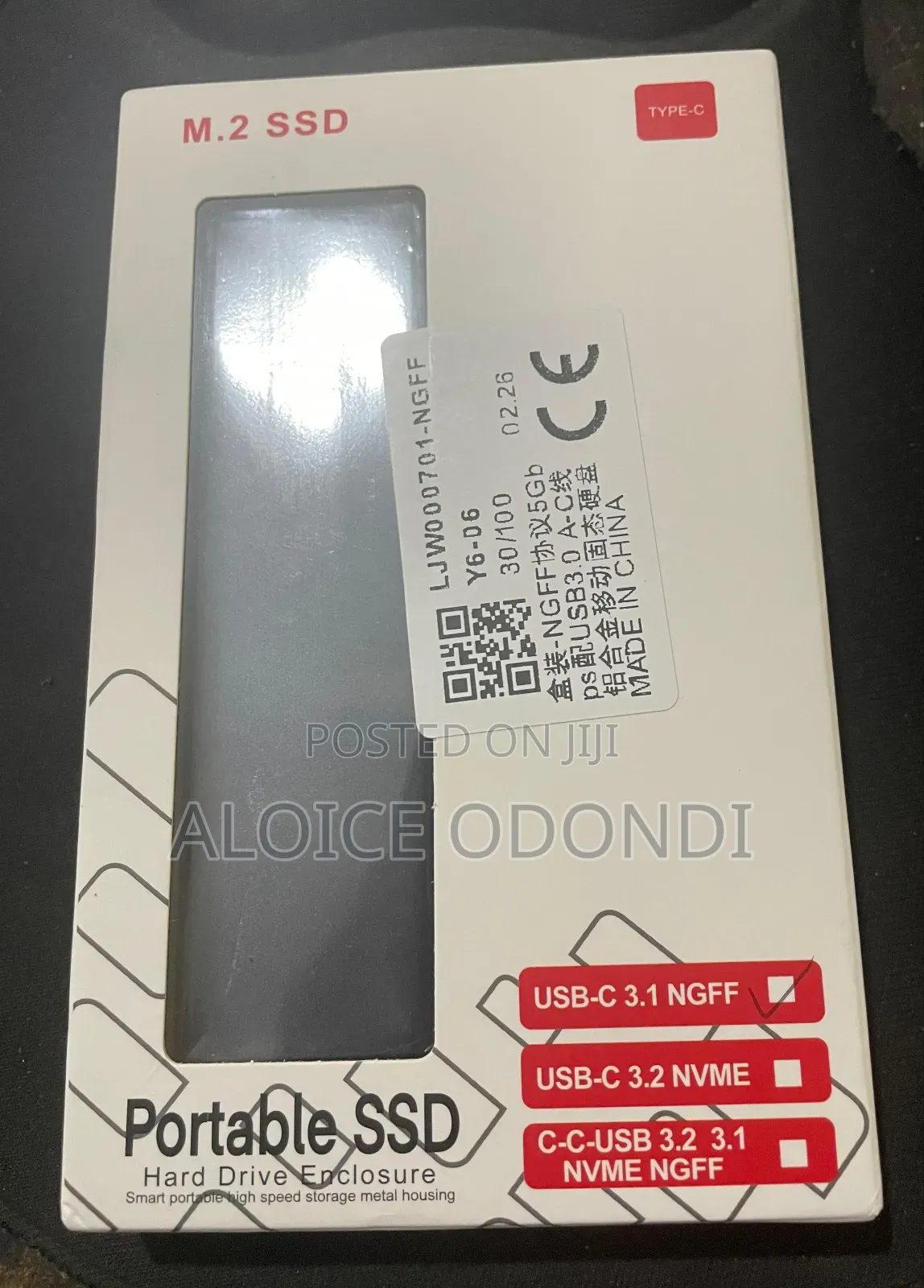 M.2 SSD Enclosure Usb-C 3.1 (Ngff/Sata) – Portable SSD Case