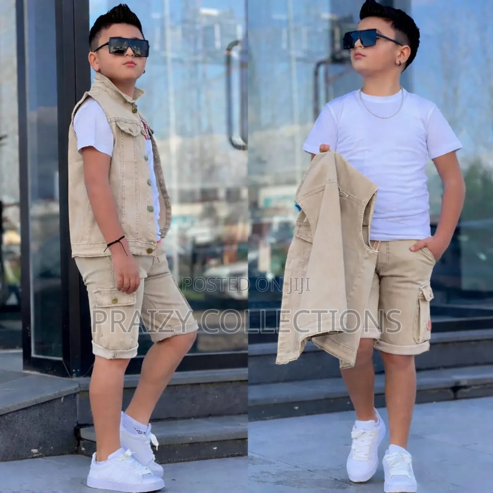 3pc Short+ Tshirt +Half Coat Set